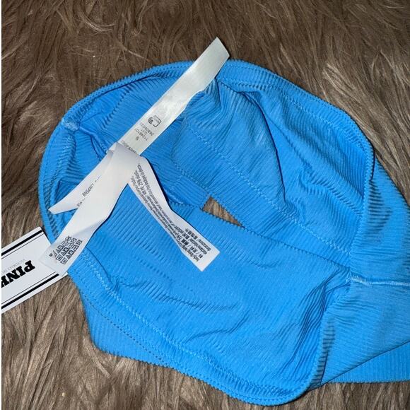New VS PINK Ribbed Strapless Bandeau Blue size S - Picture 5 of 6